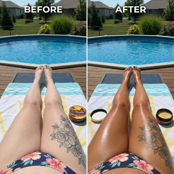 Sun Bronze before and after